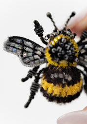 Yellow-Banded Bee Embroidered Pin