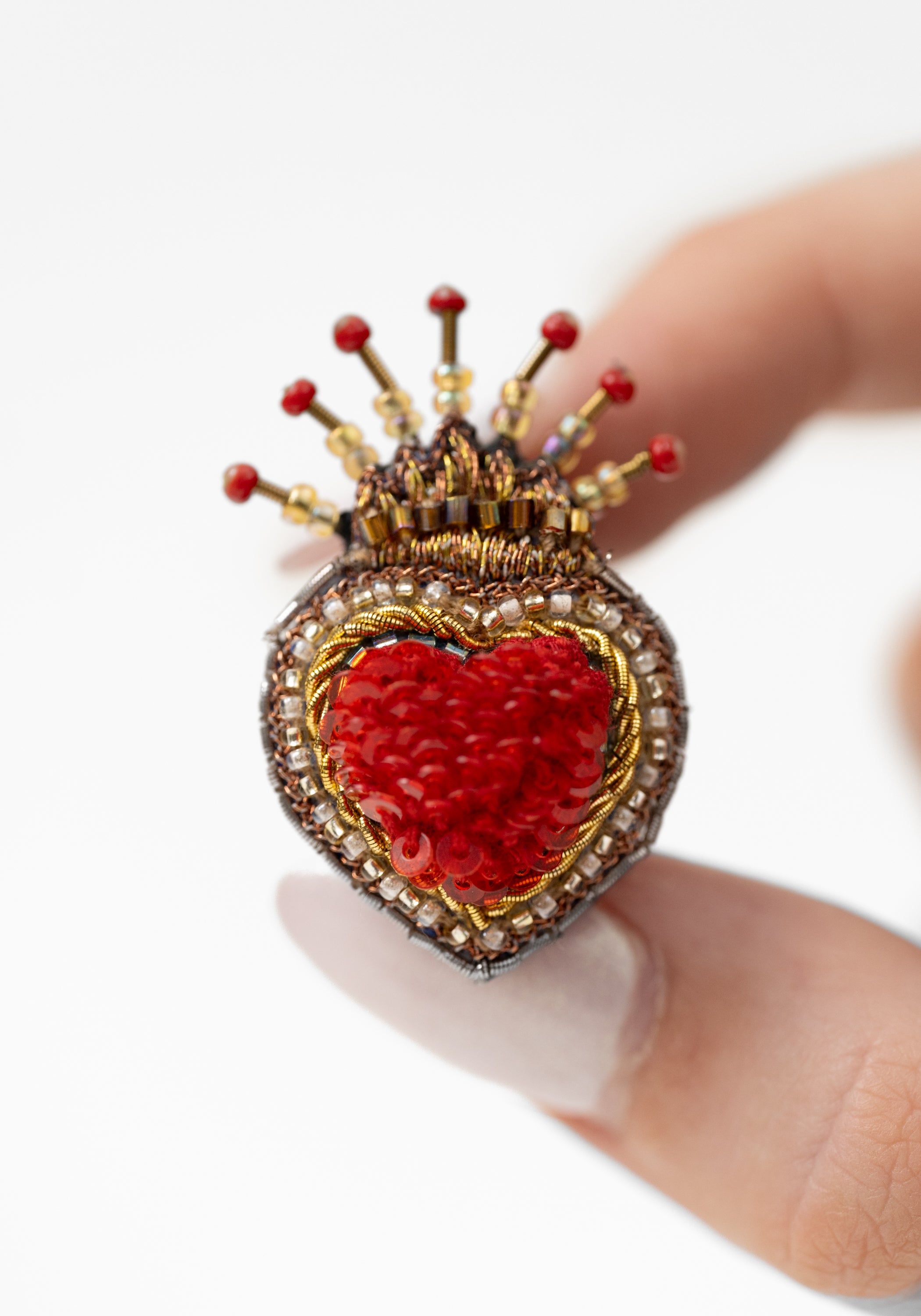Queen Of Hearts Embroidered Pin