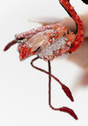 Caribbean Flamingo Embroidered Pin