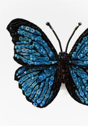 Blue Morpho Embroidered Pin
