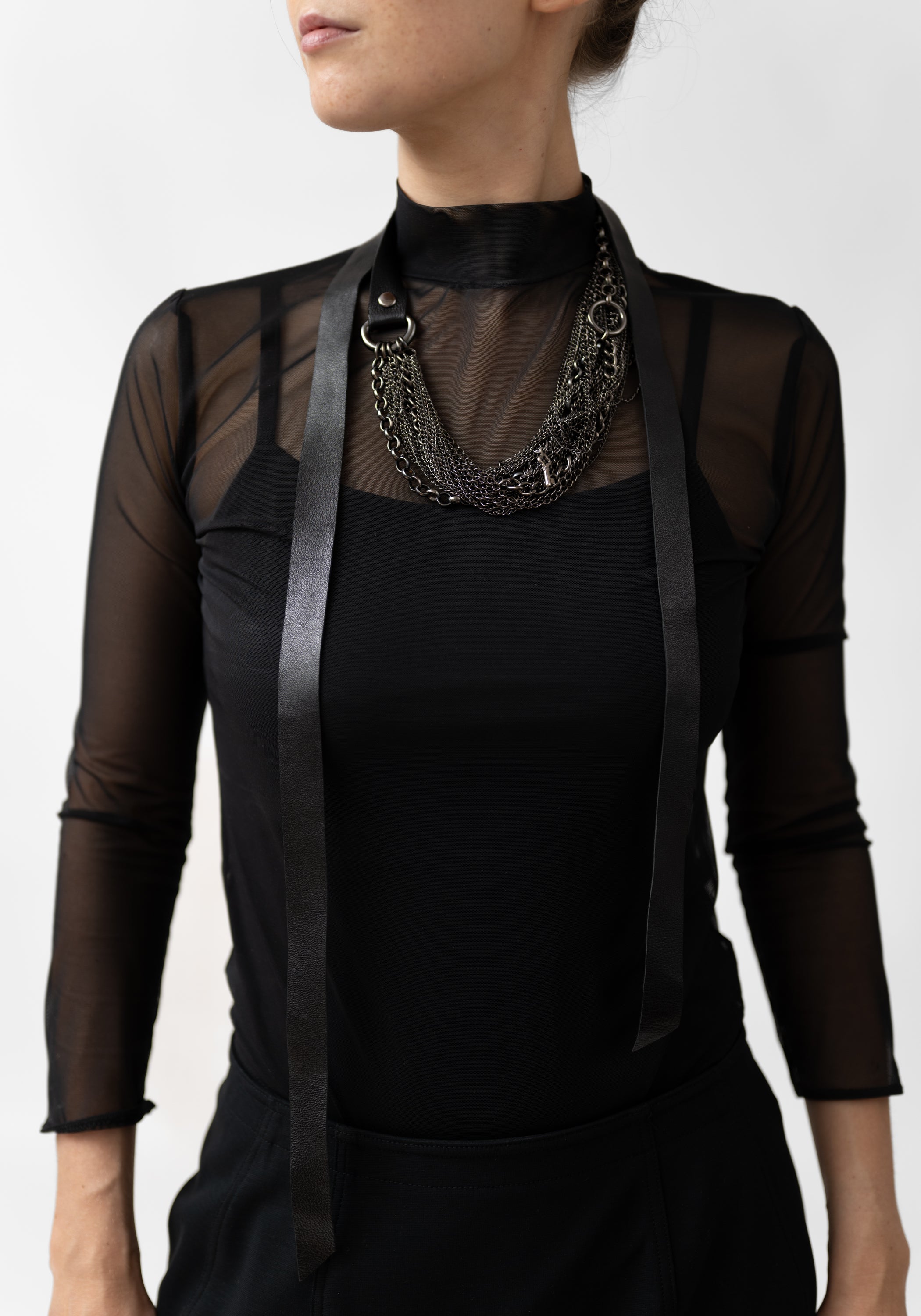 Shift 02 Leather and Chain Necklace/Choker/Belt