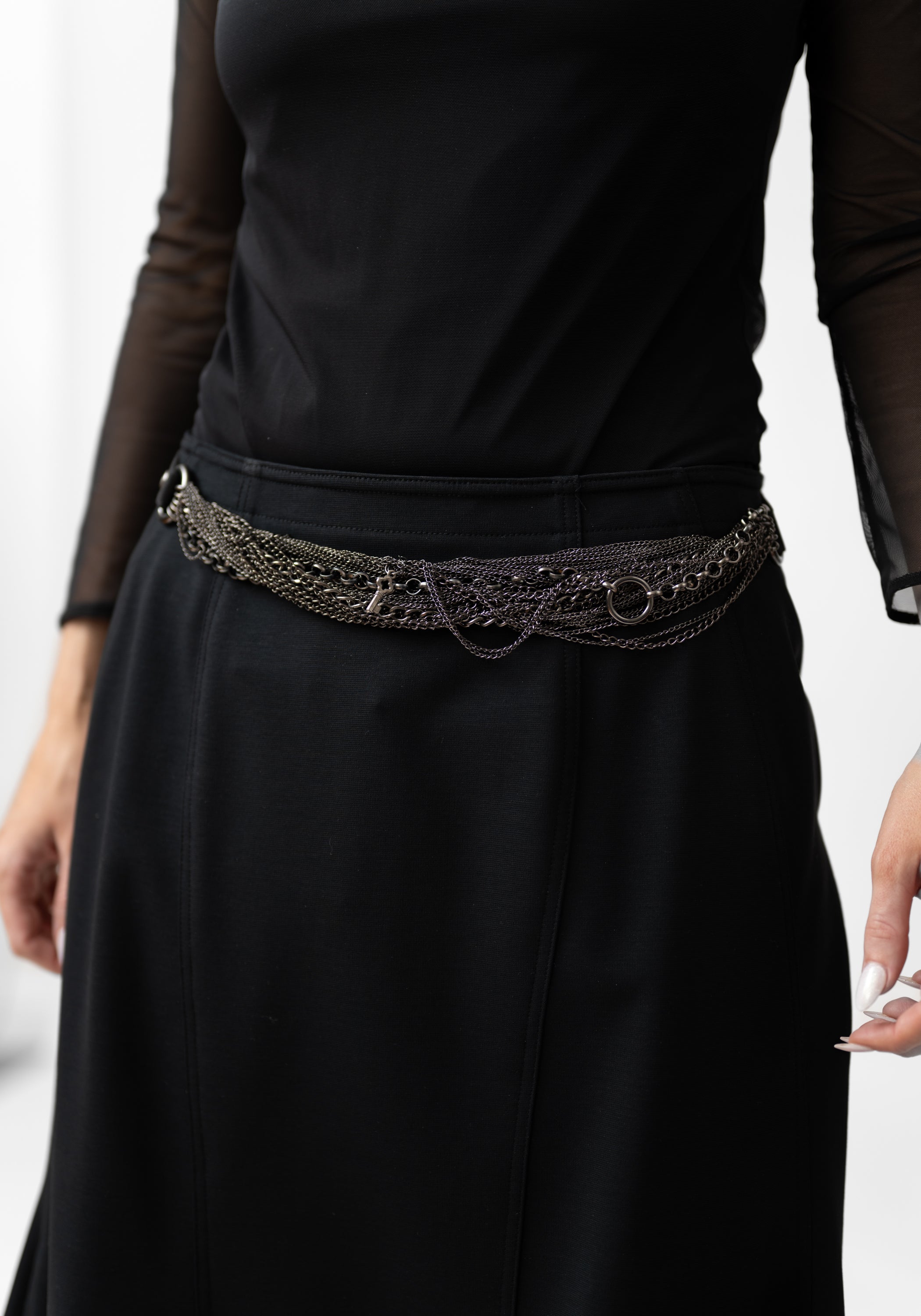 Shift 02 Leather and Chain Necklace/Choker/Belt