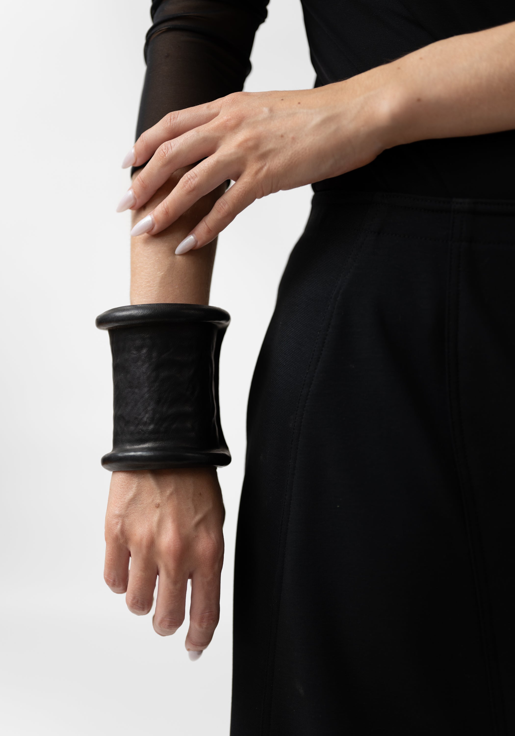 Core Black Leather Cuff