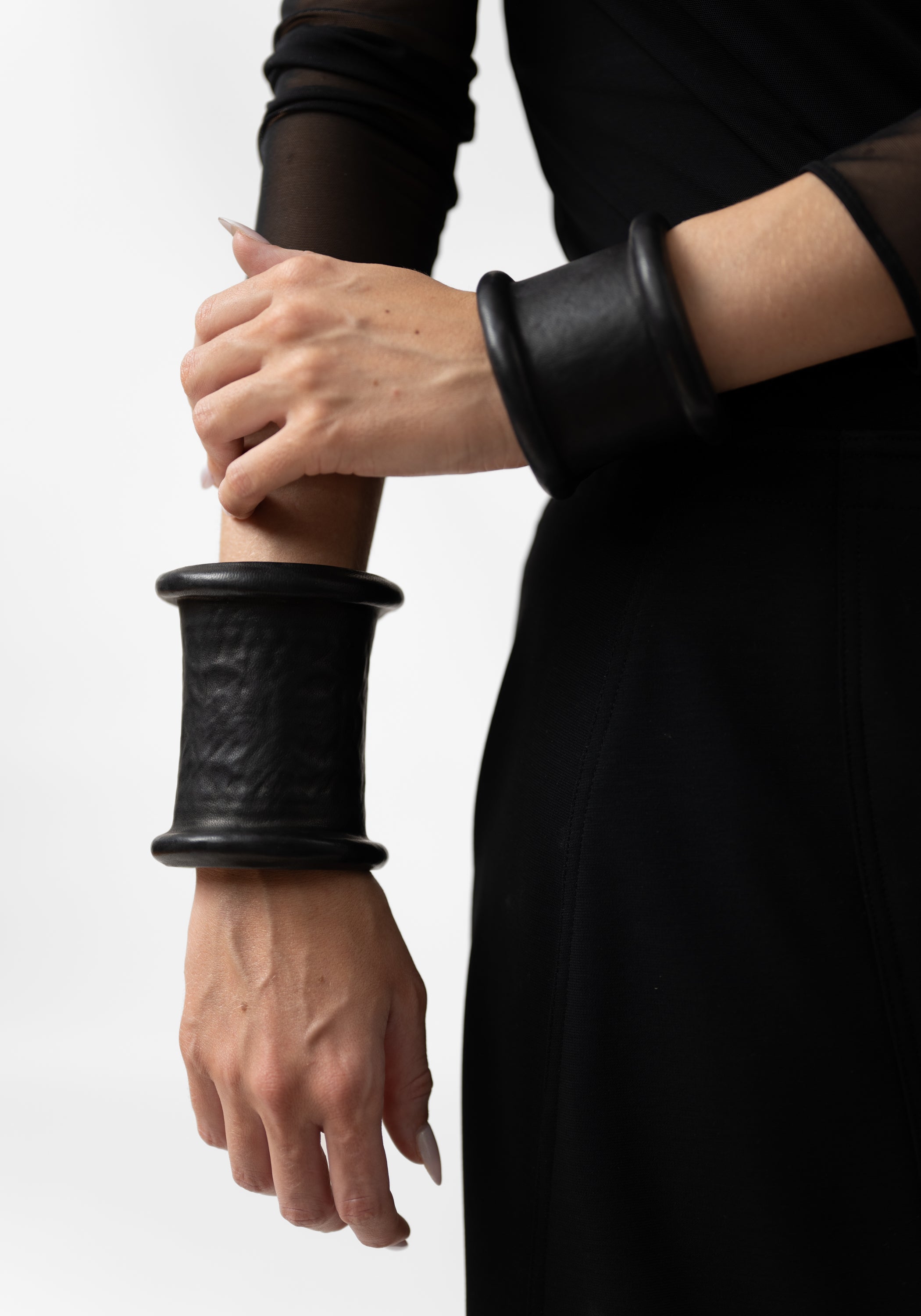 Core Black Leather Cuff