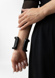 Line Black Leather Cuff