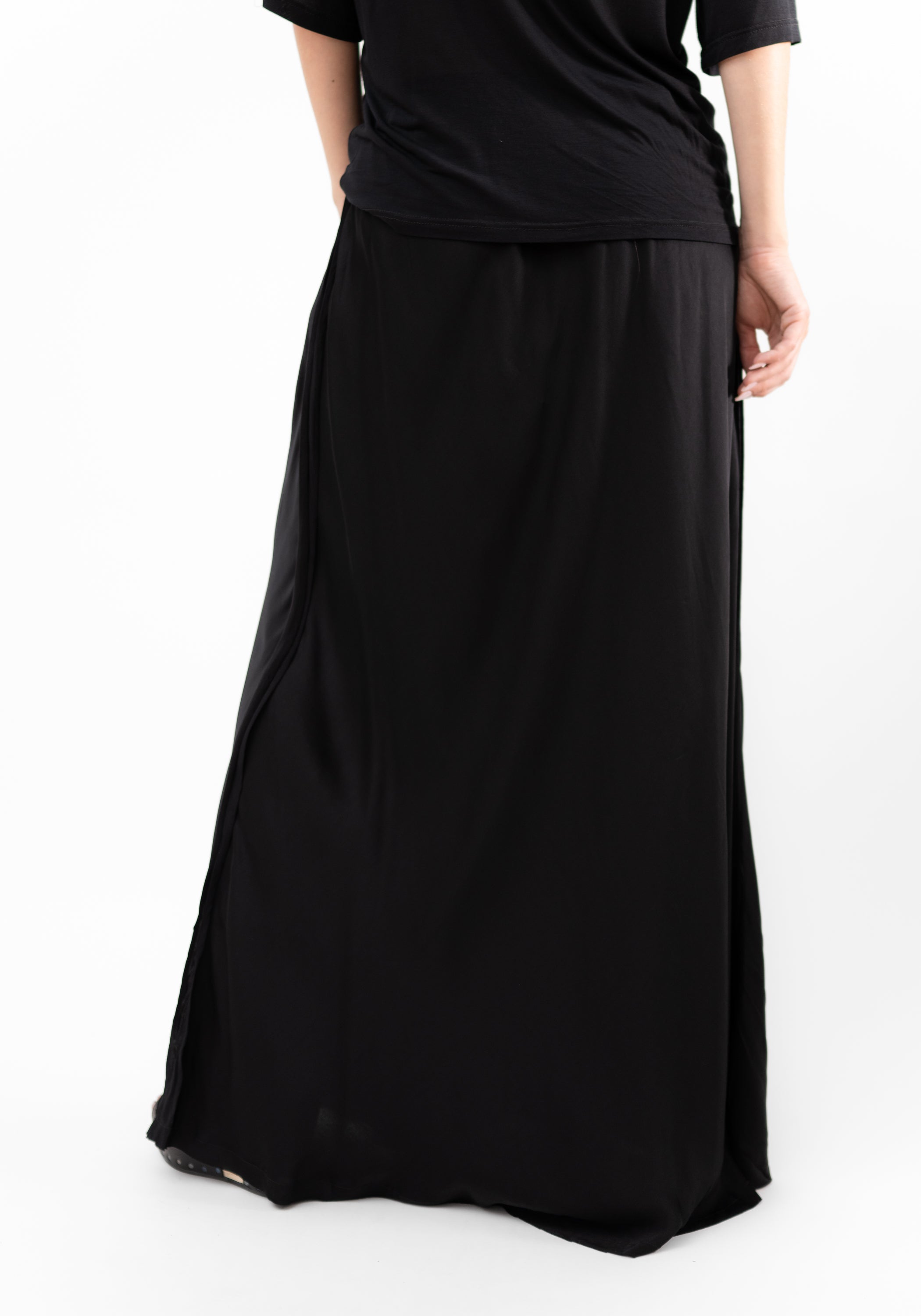 Albatross Black Satin Maxi Skirt - December Thieves
