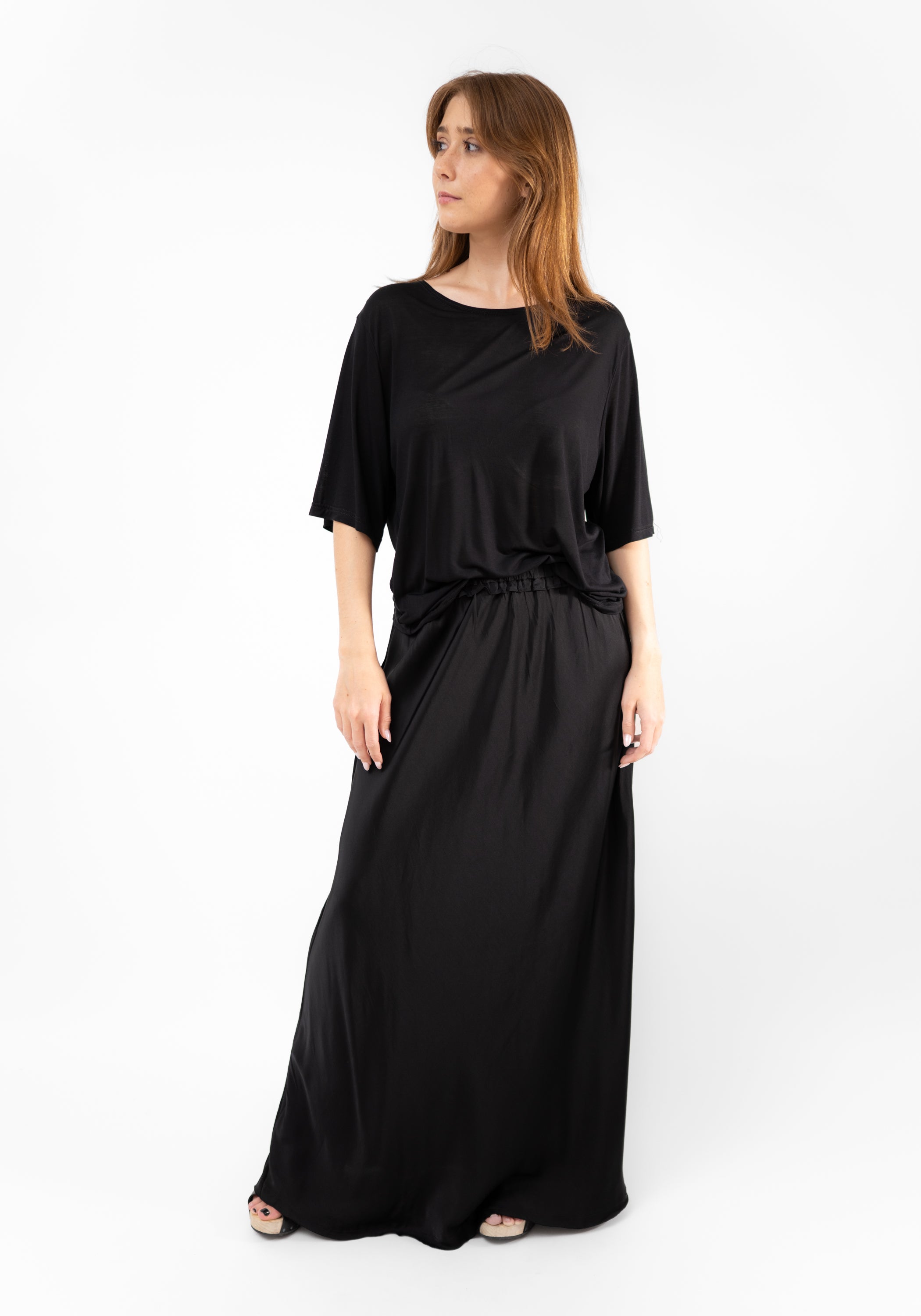 Albatross Black Satin Maxi Skirt - December Thieves