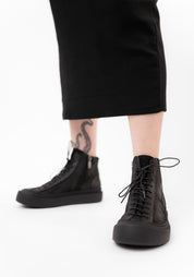 Black Leather Sneaker Boot - December Thieves