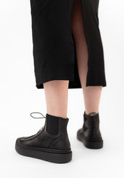 Black Leather Sneaker Boot - December Thieves