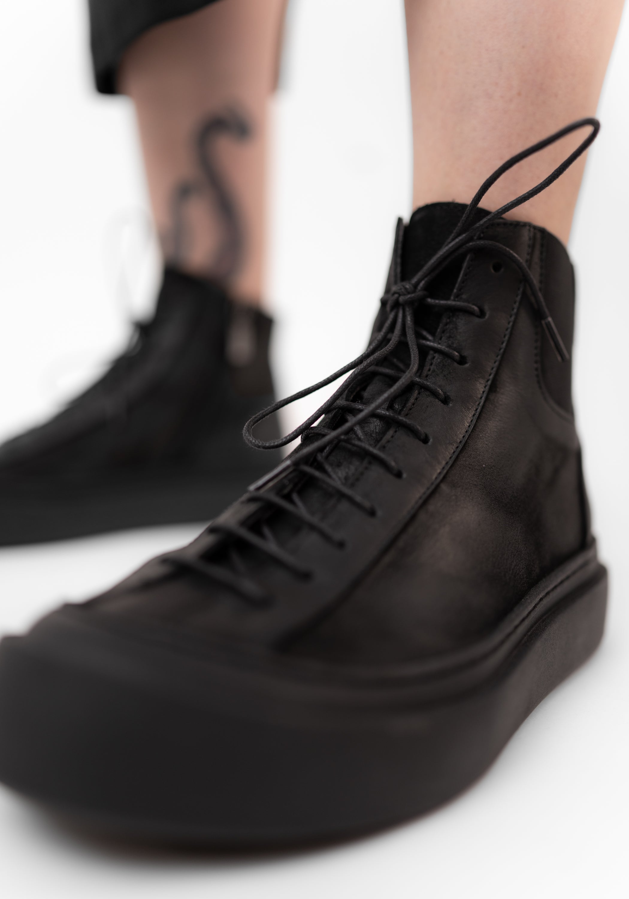 Black Leather Sneaker Boot - December Thieves