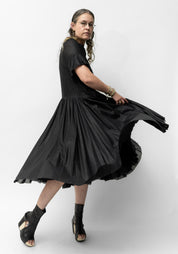 Semi-Sheer Oversized Pleated Dress
