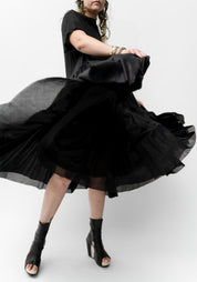 Semi-Sheer Oversized Pleated Dress