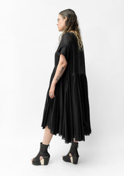 Semi-Sheer Oversized Pleated Dress