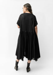 Semi-Sheer Oversized Pleated Dress