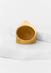 Gold Plated Enamel Detail Ridge Ring