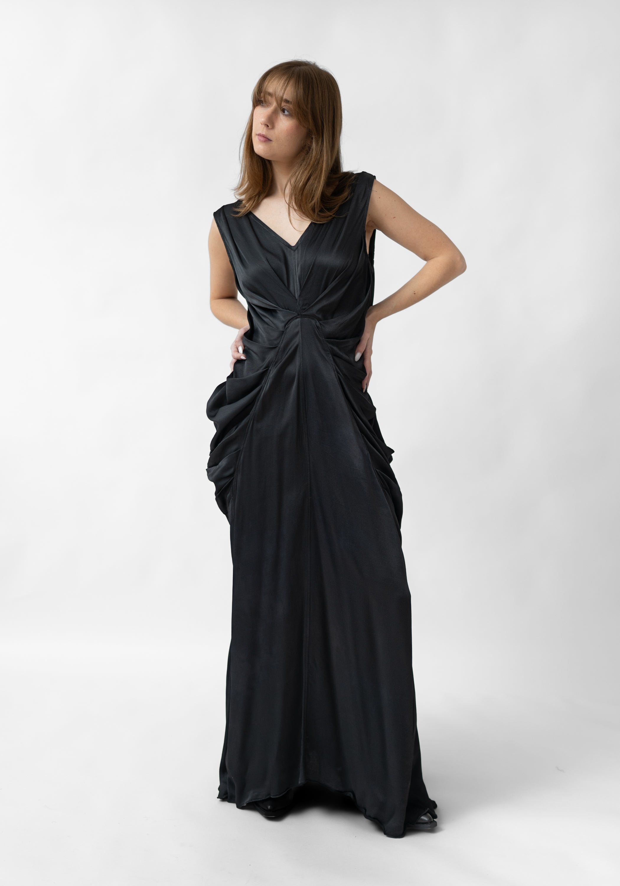 Conchiglia Draped Sides Maxi Dress