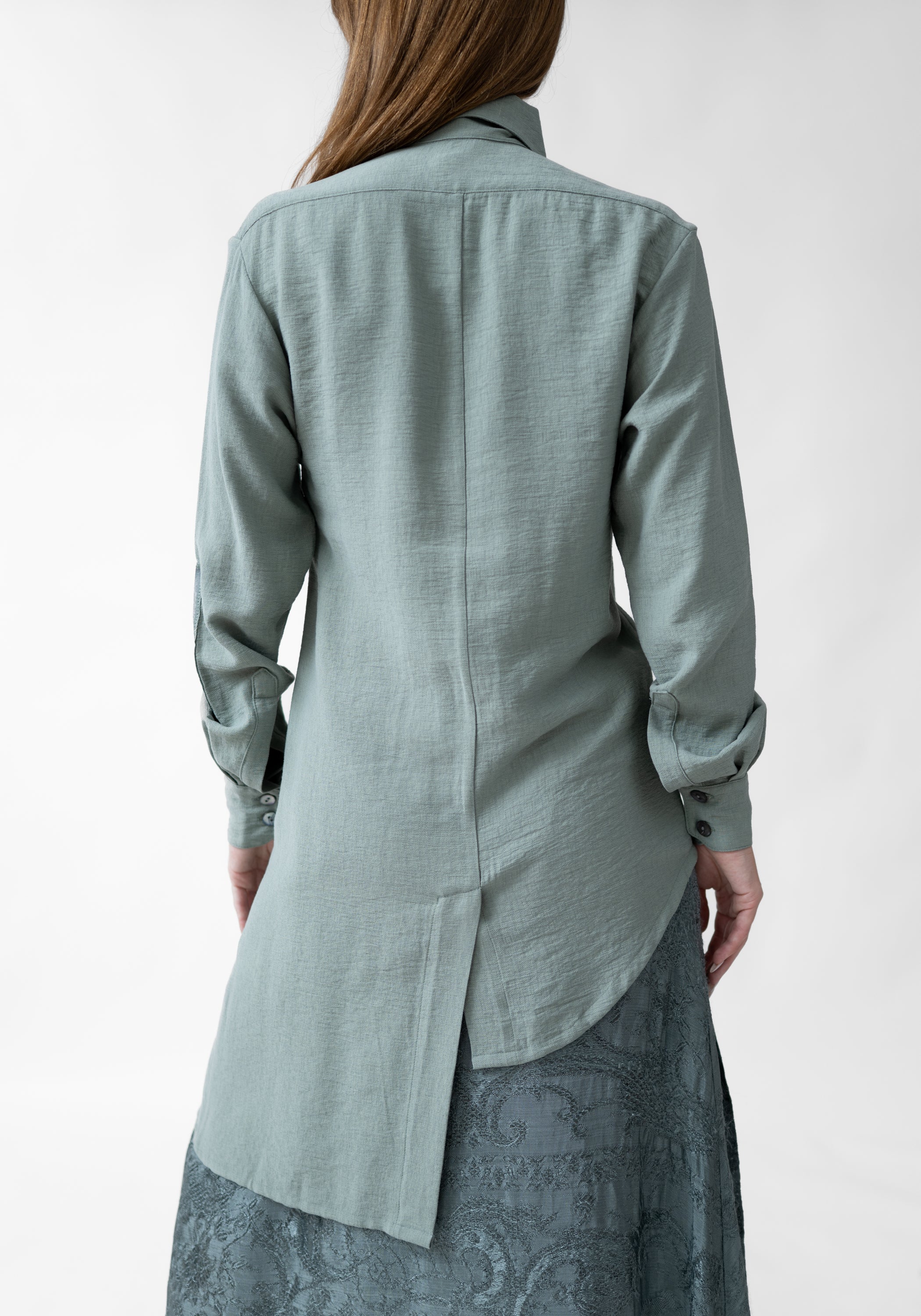 Asymmetric Button Front Blouse