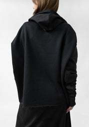 Hero Embroidered Cotton and Faux Suede Hoodie