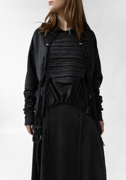 Hero Embroidered Cotton and Faux Suede Hoodie