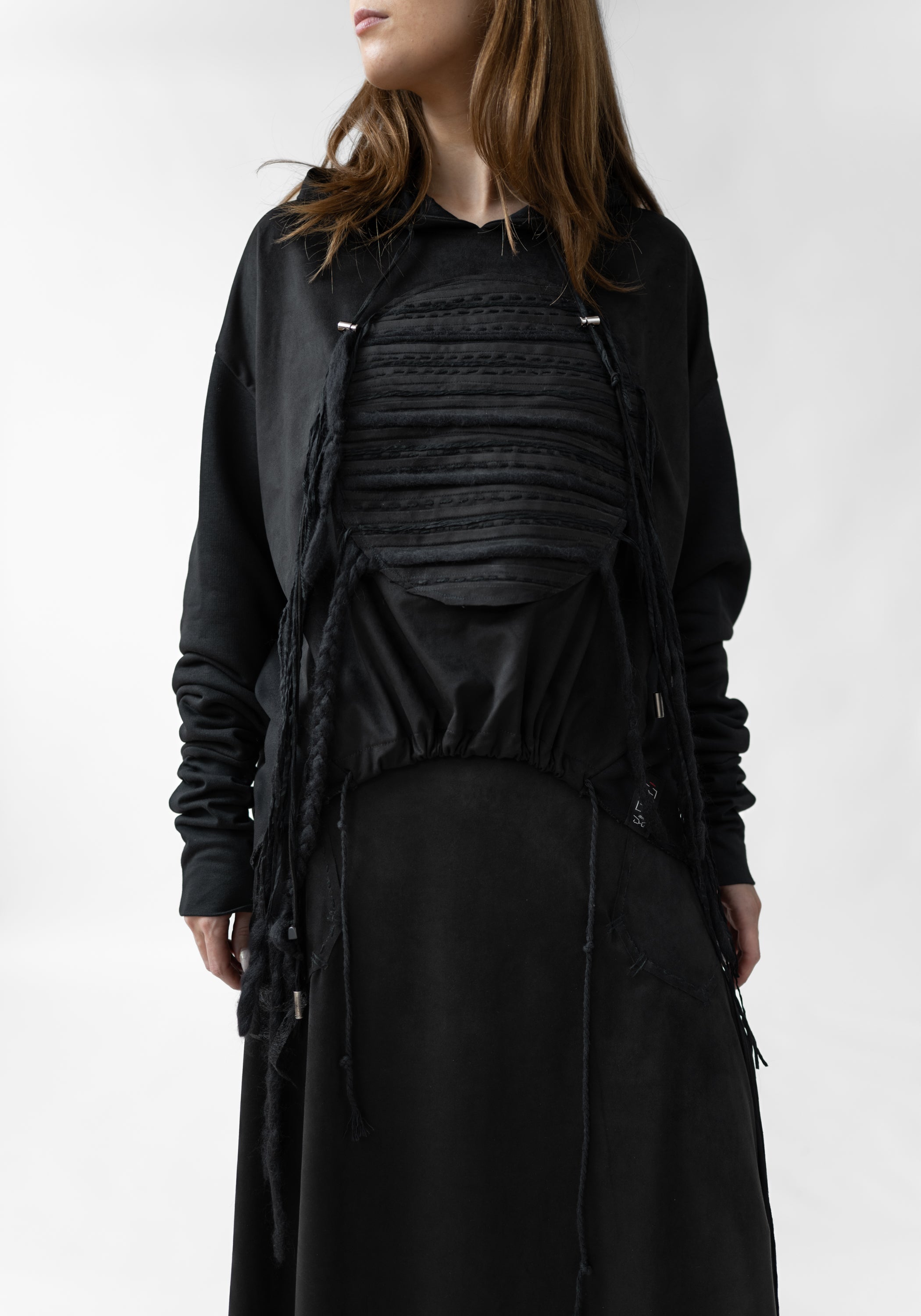 Hero Embroidered Cotton and Faux Suede Hoodie