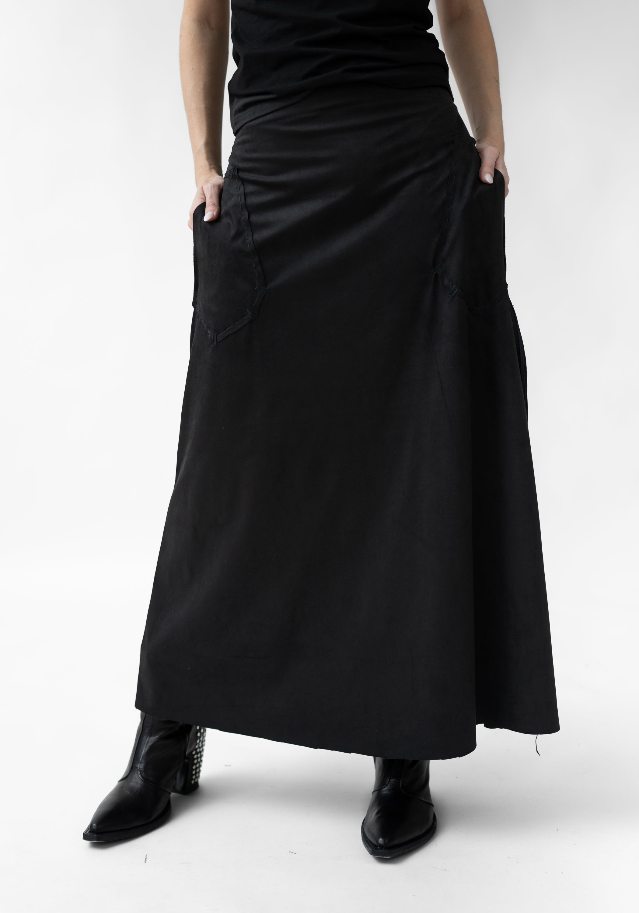 Lucy Stitch Detail Faux Suede Skirt