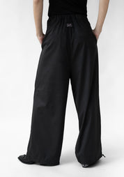 Toggle Detail Faux Suede Drop Seat Pants