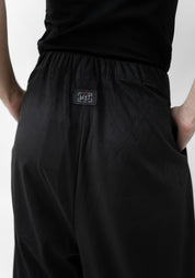 Toggle Detail Faux Suede Drop Seat Pants