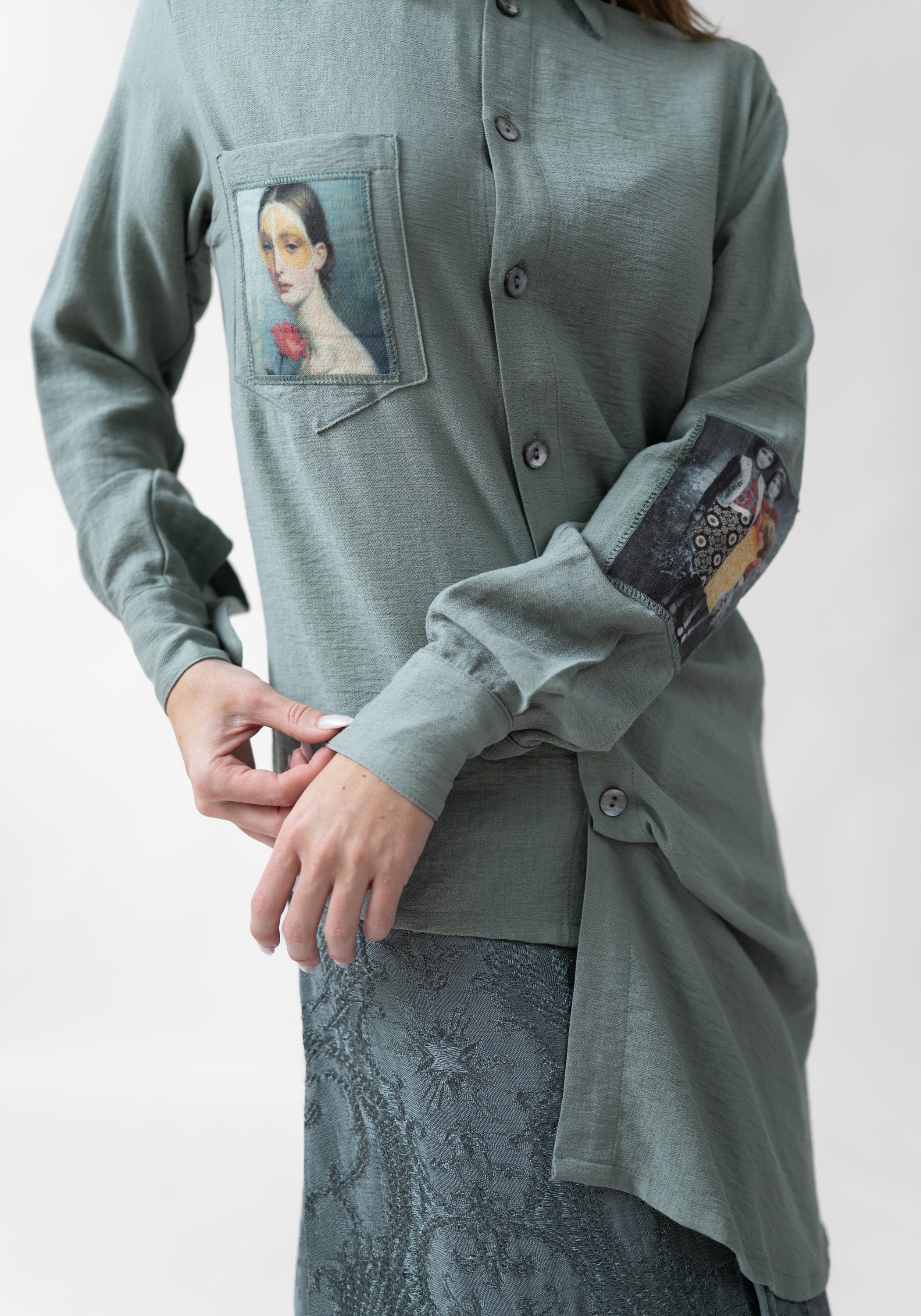 Asymmetric Button Front Blouse