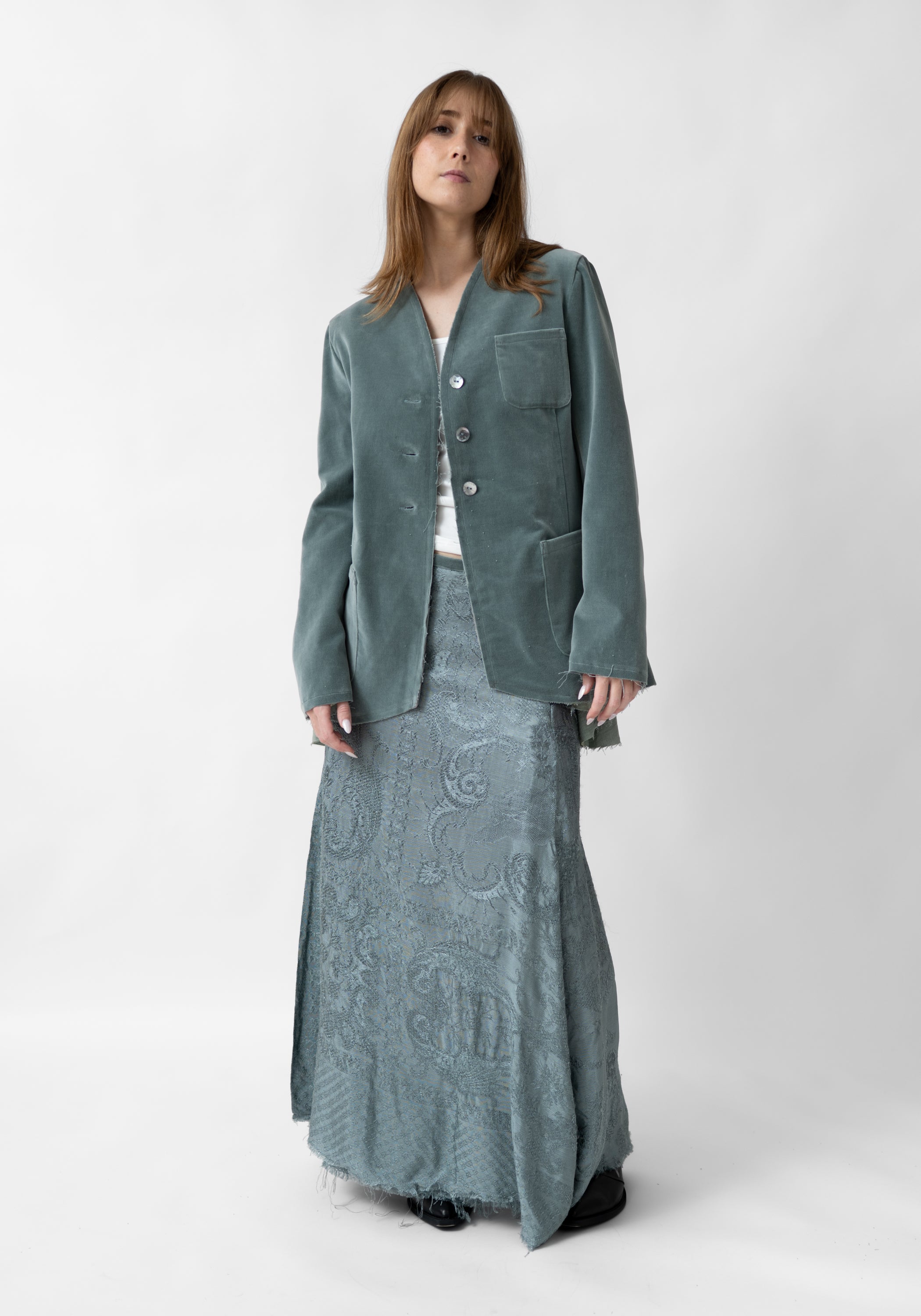Folia Antique Silk Wrap Maxi Skirt