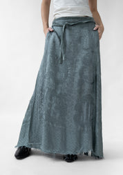 Folia Antique Silk Wrap Maxi Skirt