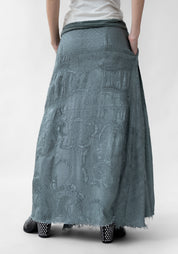Folia Antique Silk Wrap Maxi Skirt