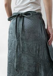 Folia Antique Silk Wrap Maxi Skirt
