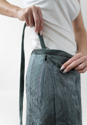 Folia Antique Silk Wrap Maxi Skirt