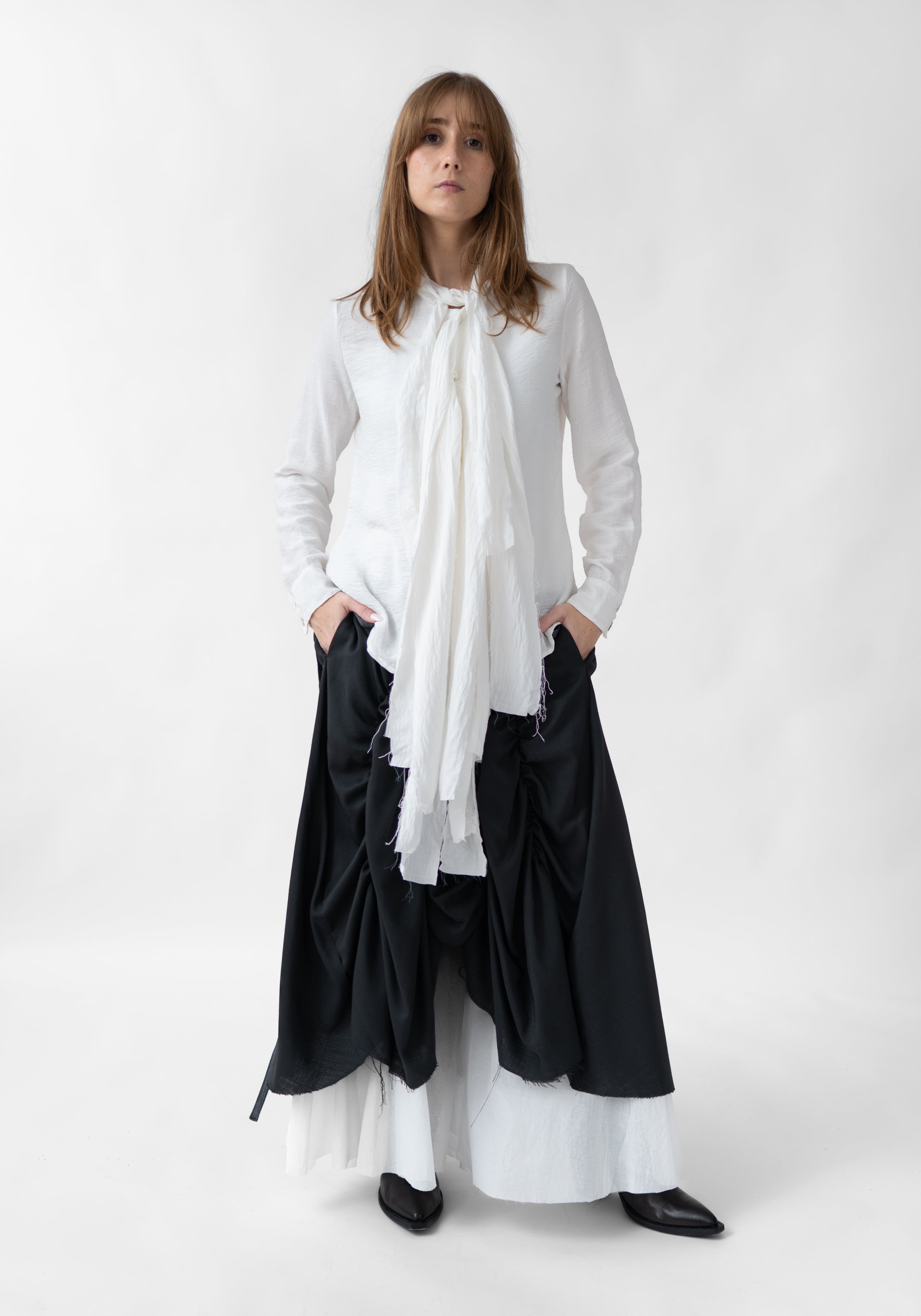 Rizoma Ruffle Front Tie Neck Blouse