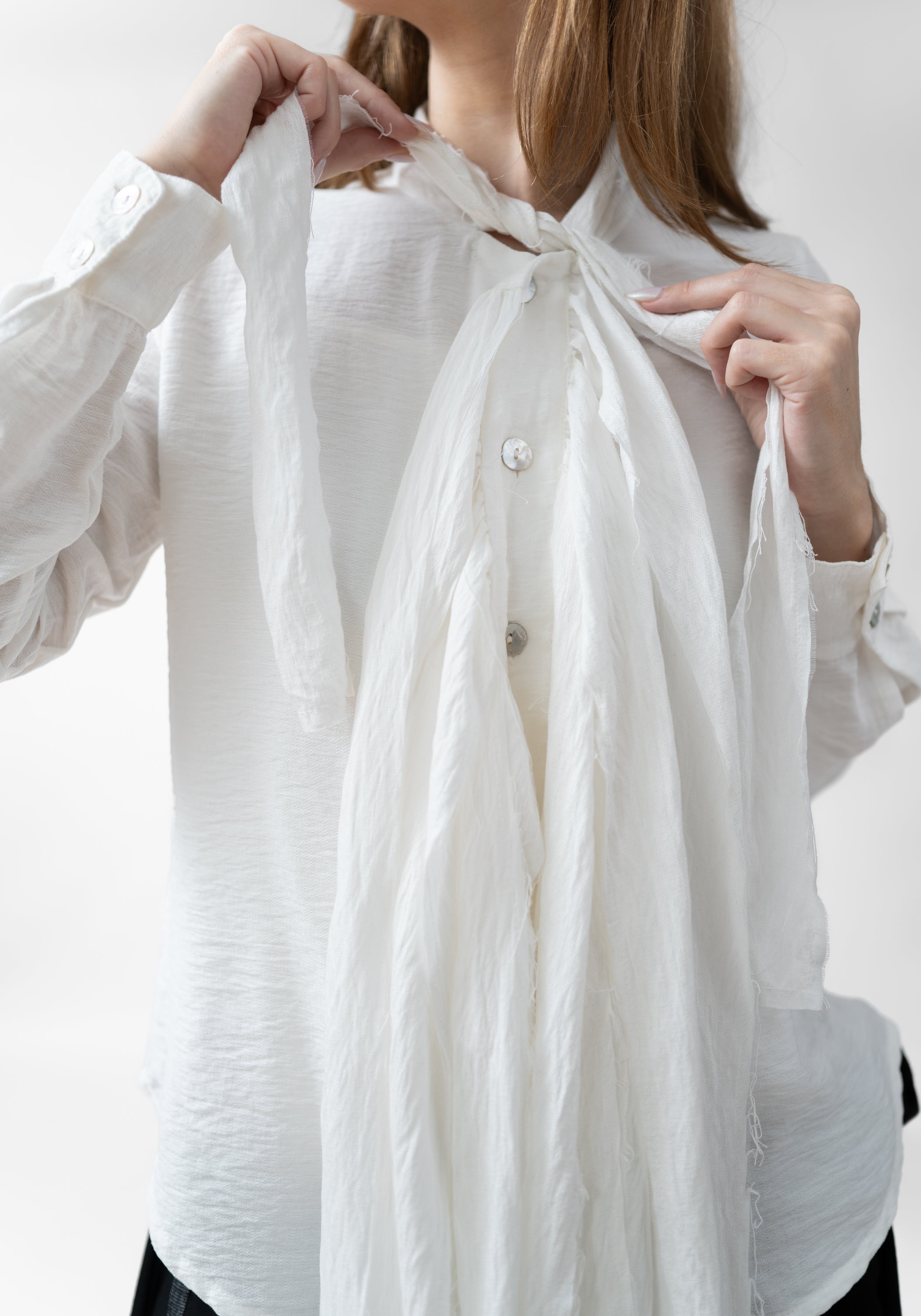 Rizoma Ruffle Front Tie Neck Blouse