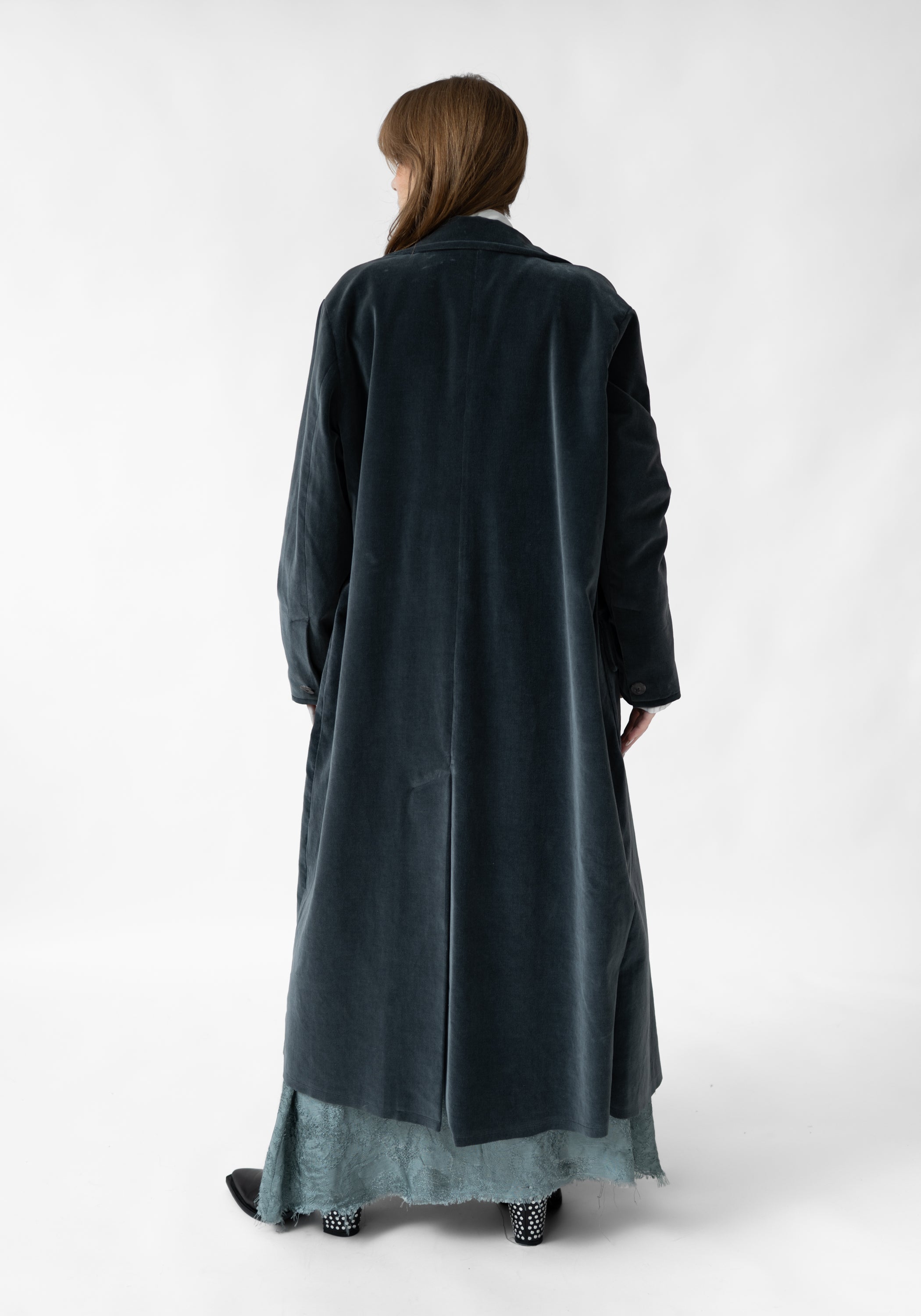 Oversized Velvet Maxi Jacket