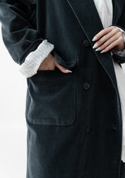 Oversized Velvet Maxi Jacket