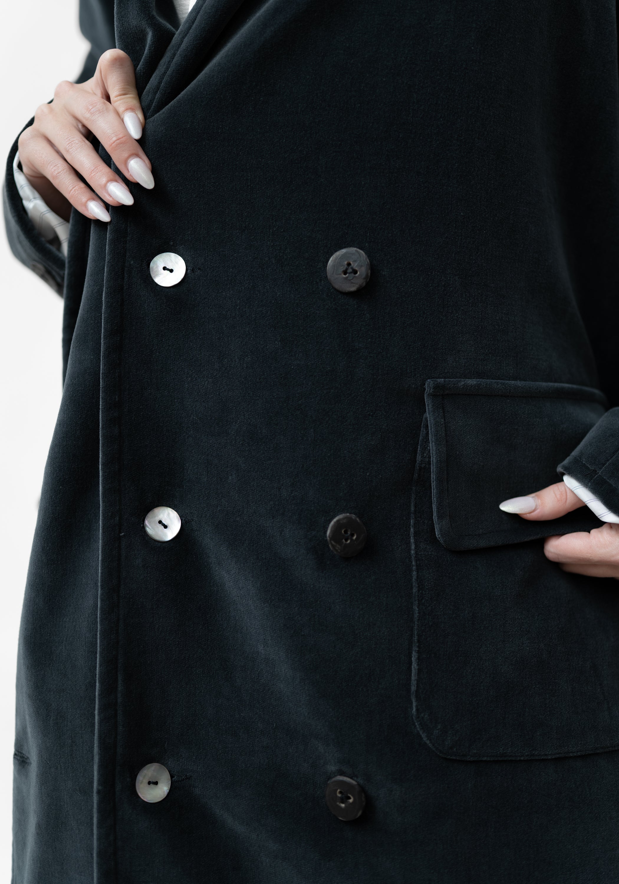 Oversized Velvet Maxi Jacket