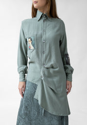 Asymmetric Button Front Blouse