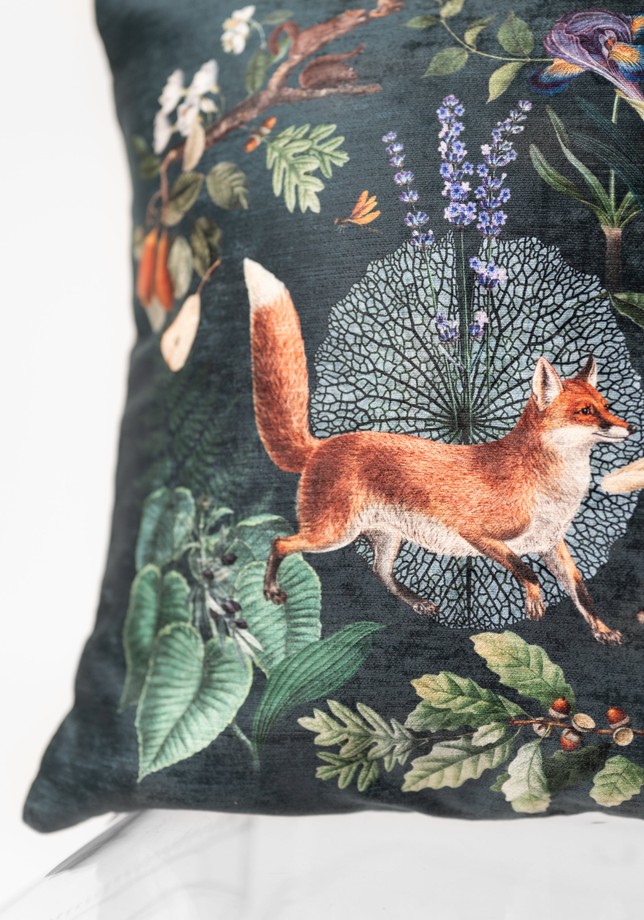 Forest Fox Velvet Pillow