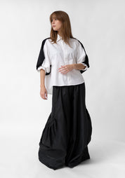 Cotton Balloon Sleeve Blouse