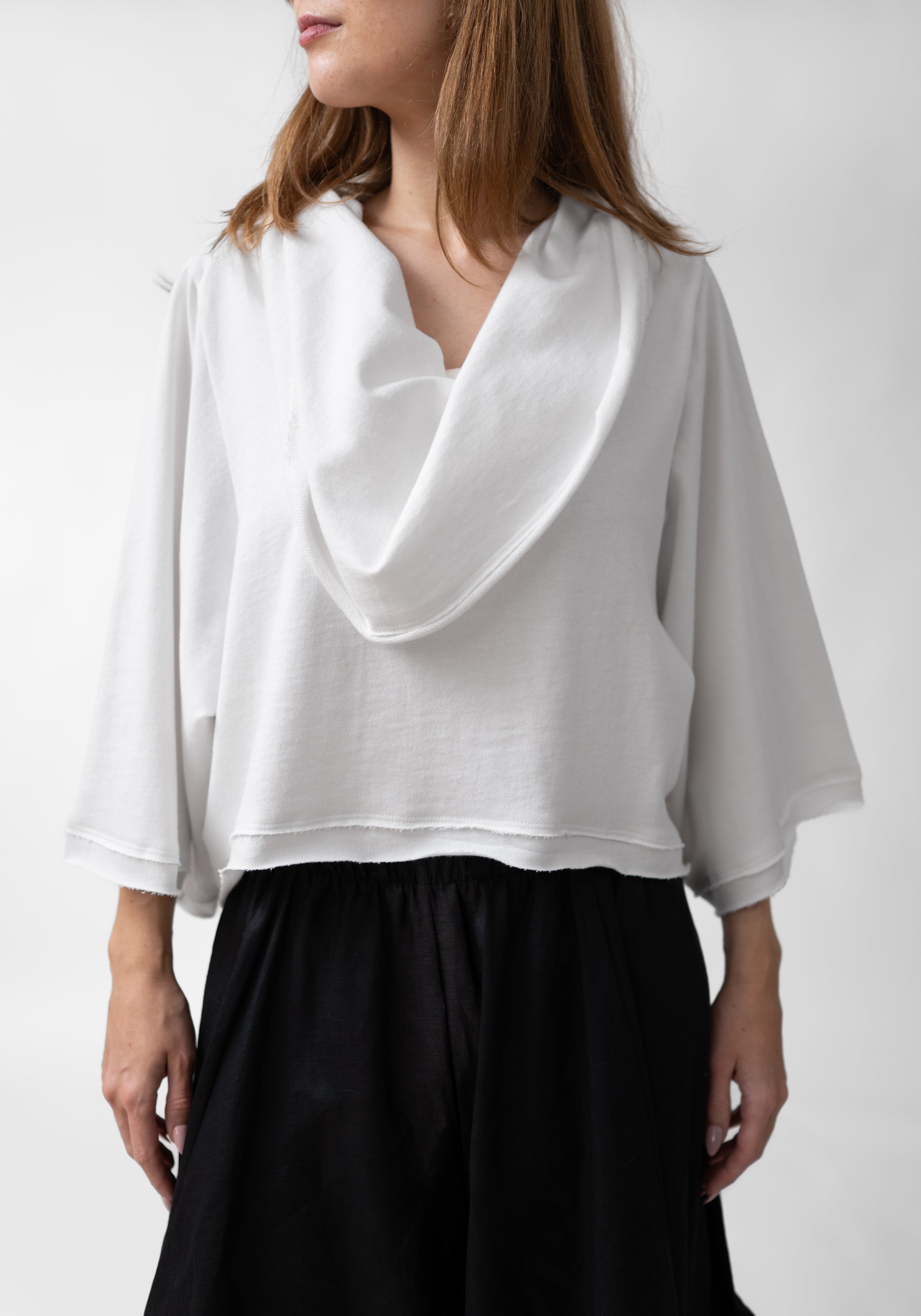 French Terry Cowl Neck Pullover Top