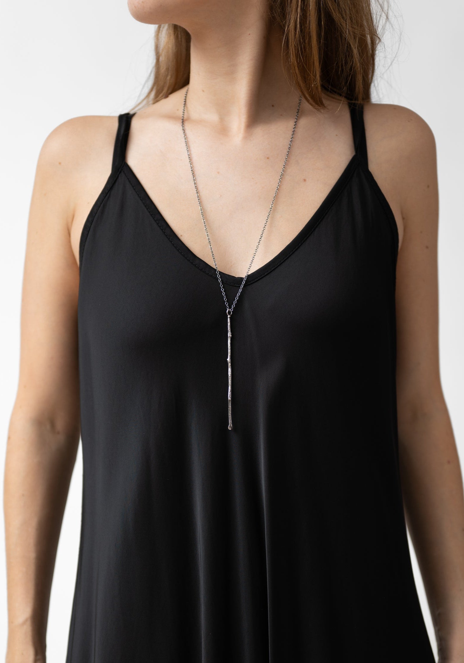 Sterling Long Bar Necklace