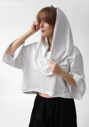 French Terry Cowl Neck Pullover Top