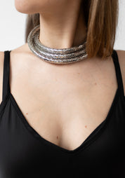 Stainless Scales Cashmere Tie Necklace/Choker