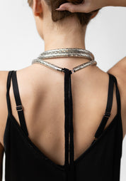 Stainless Scales Cashmere Tie Necklace/Choker