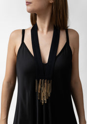 Gilded Geometry Cashmere Necklace