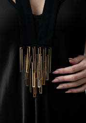 Gilded Geometry Cashmere Necklace