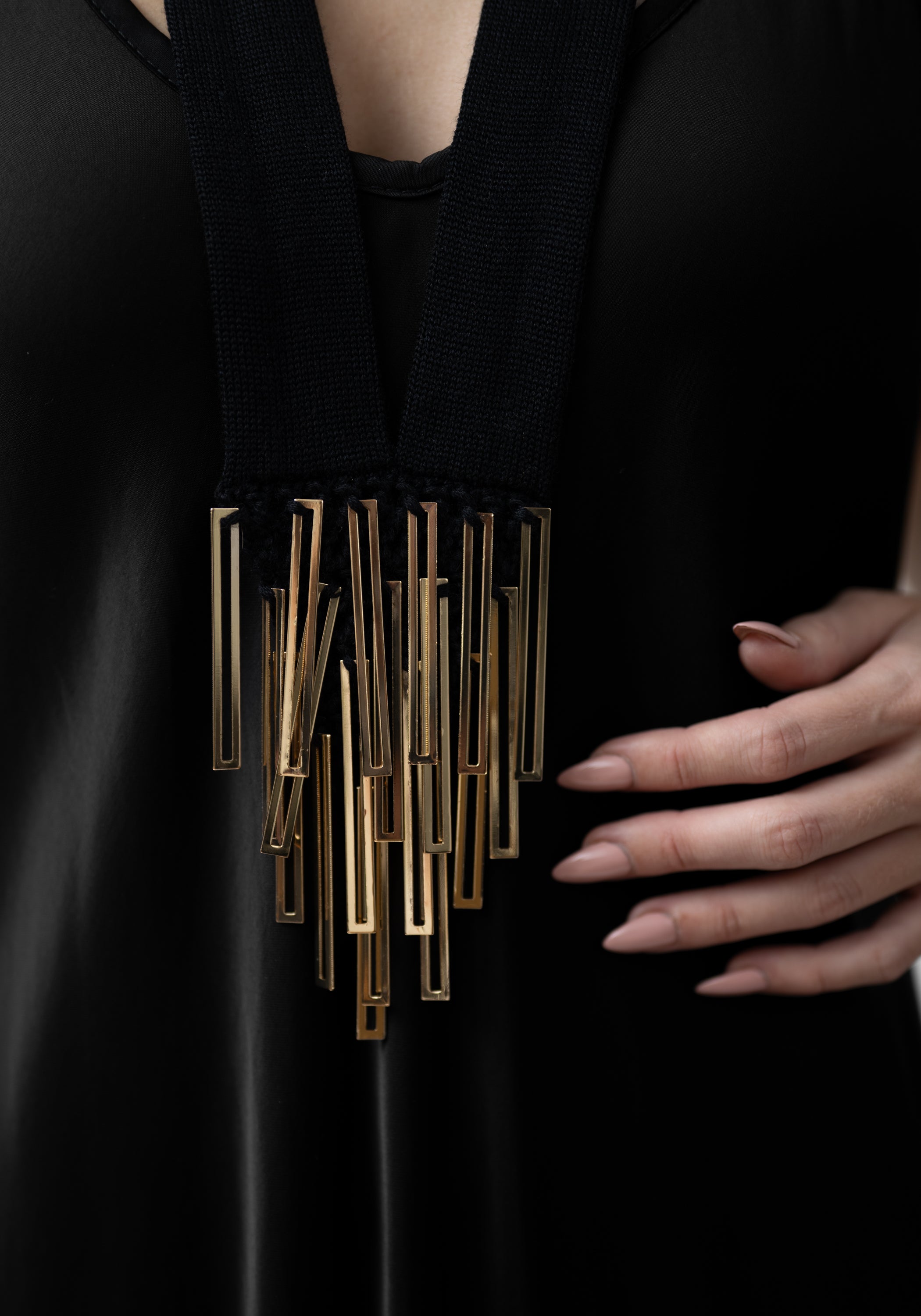 Gilded Geometry Cashmere Necklace