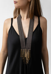 Gilded Geometry Cashmere Necklace
